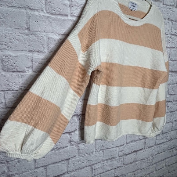 SABO Chunky Knit Slouchy Striped Balloon Sleeve Sweater - Picture 5 of 12
